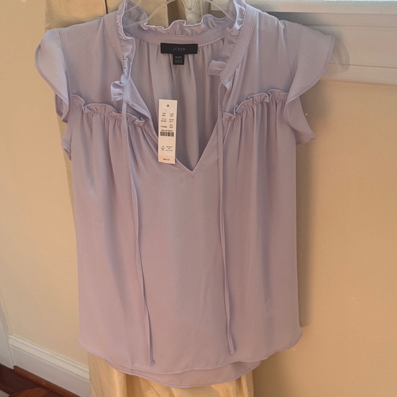 J. Crew Tops - J. Crew Women's Light Purple Flowy Ruffle Blouse XXS NWT